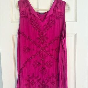 Lucky Brand Pink Embellished Tank Top